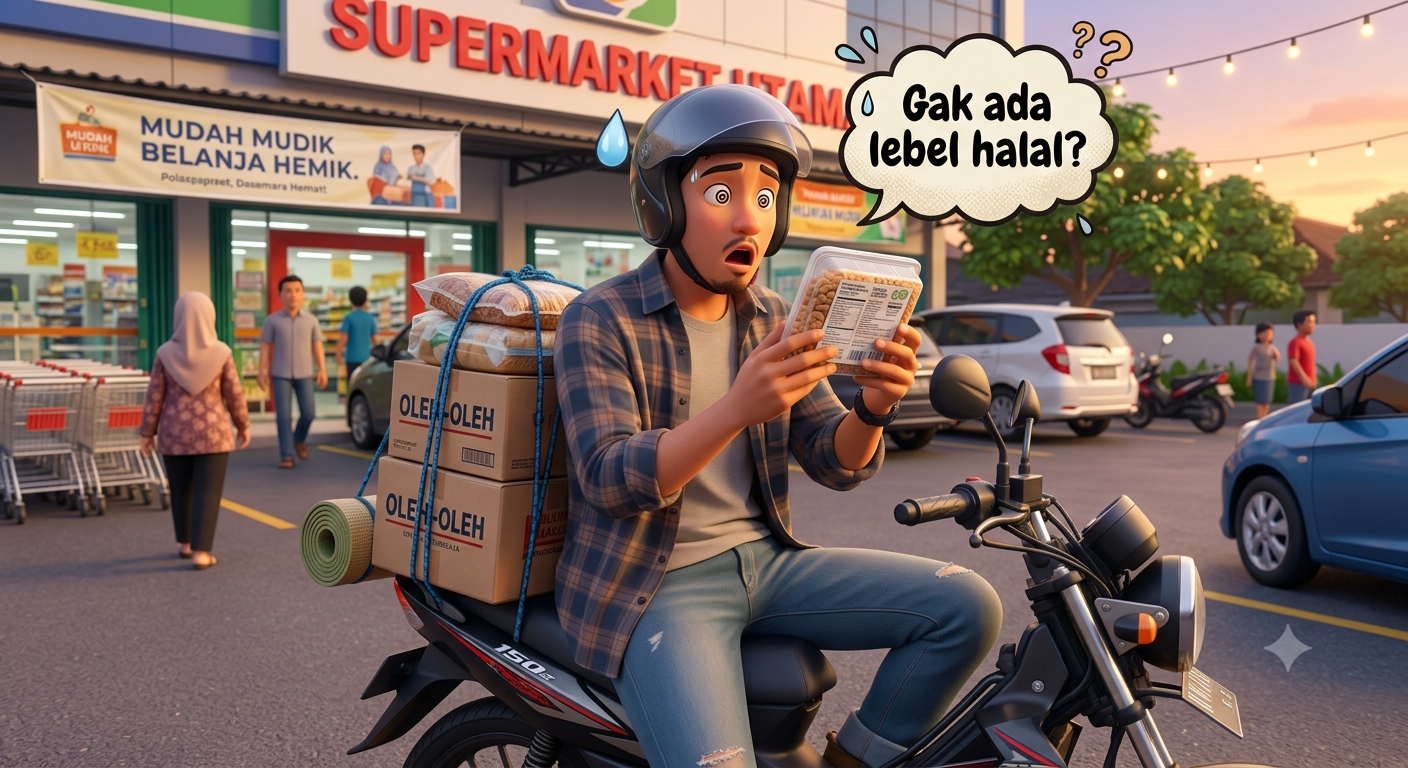 Produk kemasan tanpa stiker label Halal MUI